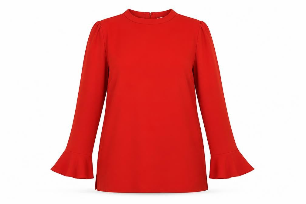 Womens UK Size 12 NEXT Red Tunic Blouse