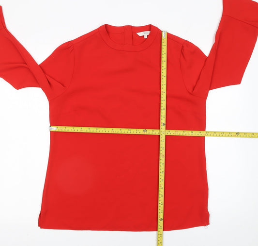 Womens UK Size 12 NEXT Red Tunic Blouse