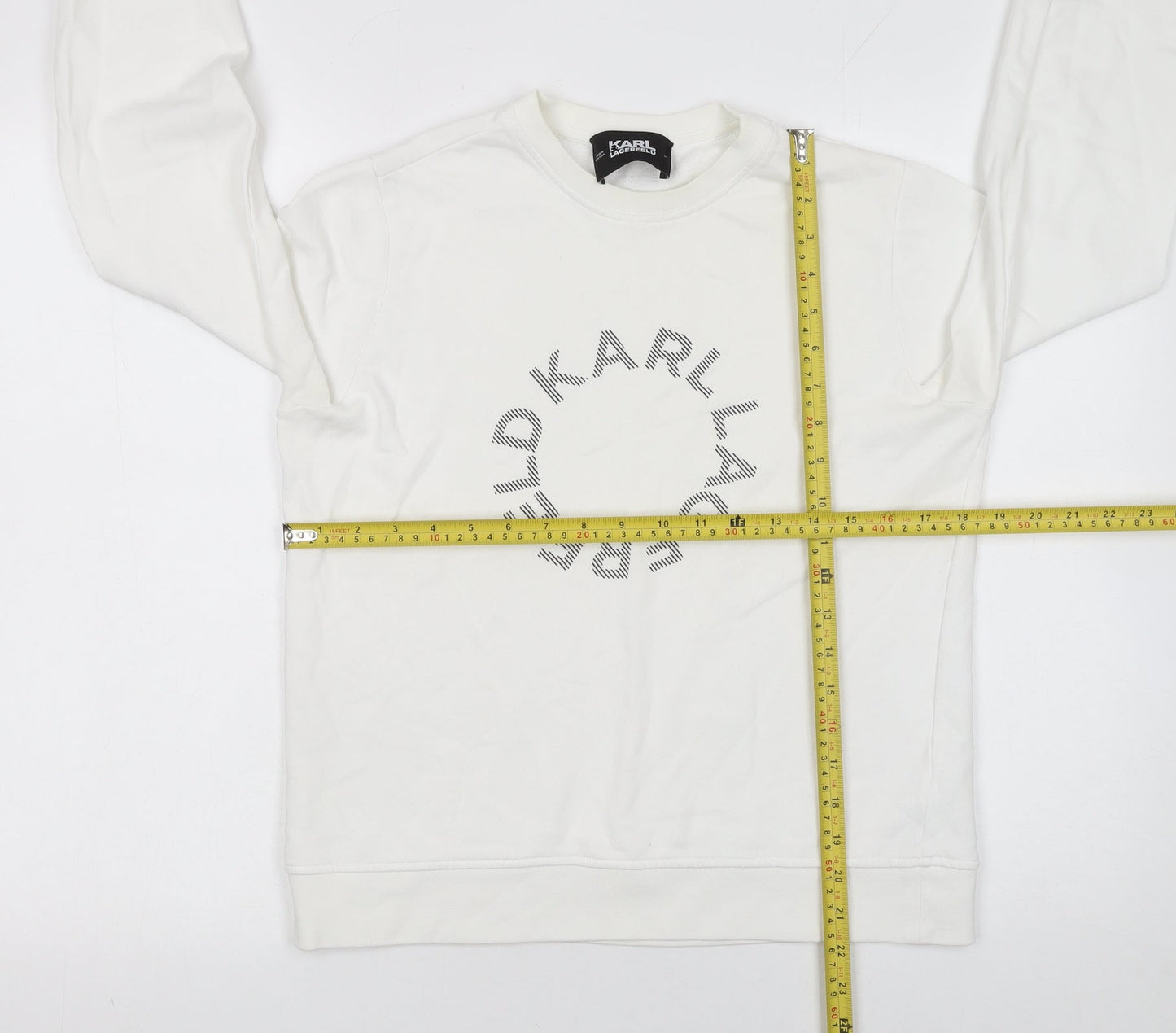 Womens UK Size M Karl Lagerfeld White Pullover Sweatshirt