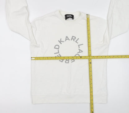 Womens UK Size M Karl Lagerfeld White Pullover Sweatshirt