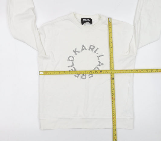 Womens UK Size M Karl Lagerfeld White Pullover Sweatshirt