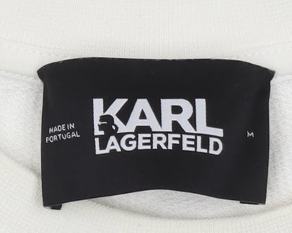 Womens UK Size M Karl Lagerfeld White Pullover Sweatshirt