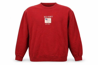 Mens UK Size L Old Navy Red Pullover Sweatshirt