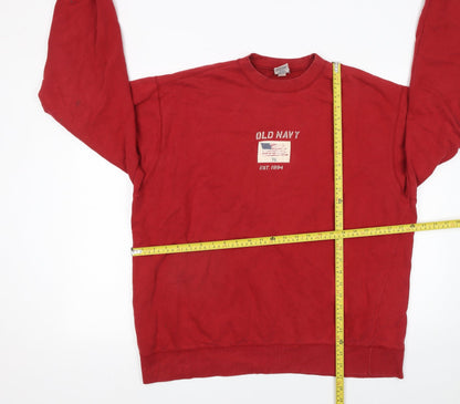 Mens UK Size L Old Navy Red Pullover Sweatshirt
