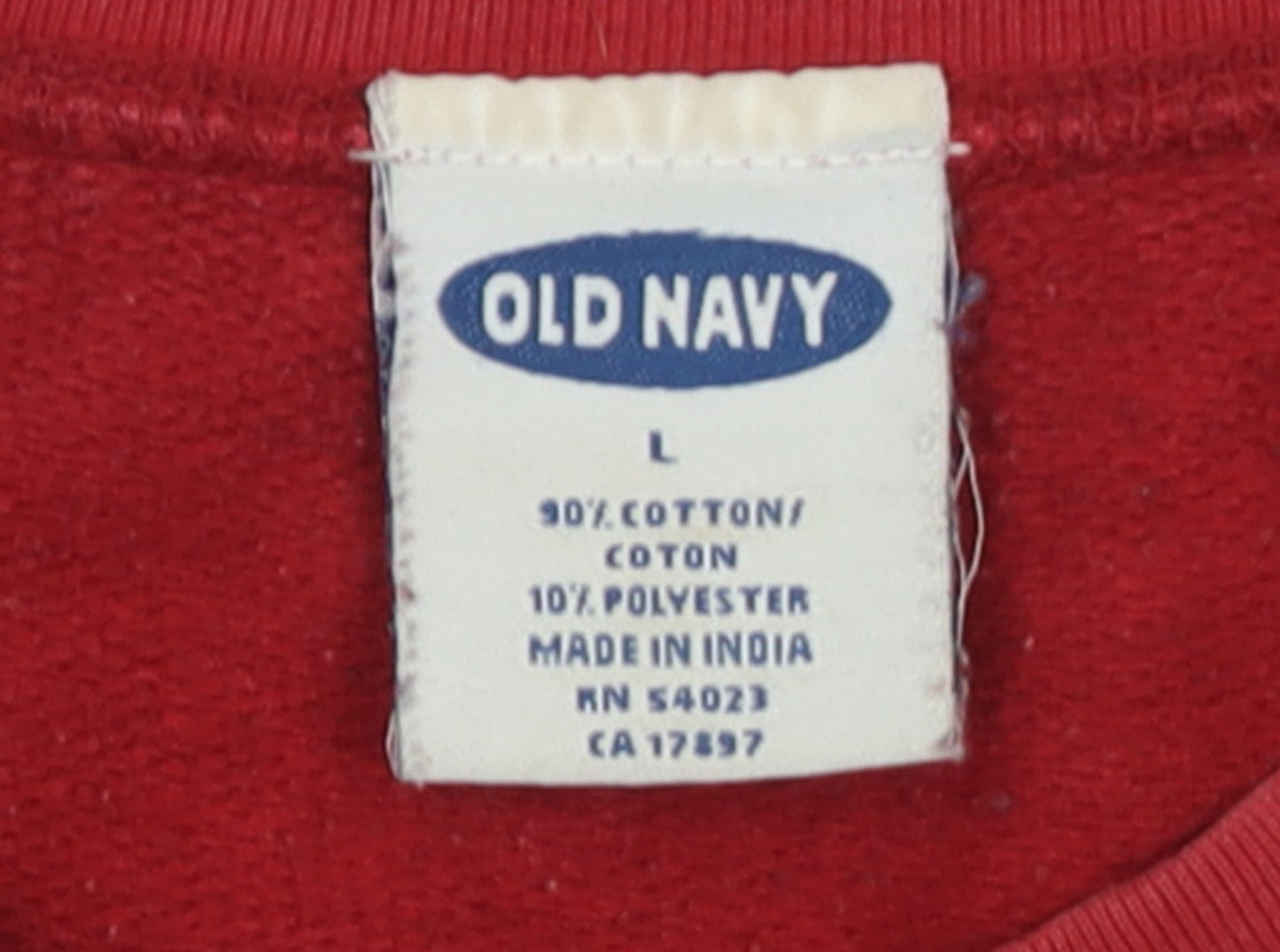 Mens UK Size L Old Navy Red Pullover Sweatshirt