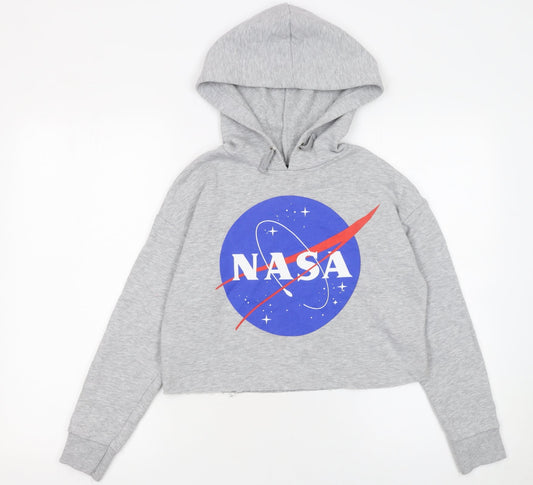 Girls UK Size 10-11 Years New Look Grey Pullover Hoodie