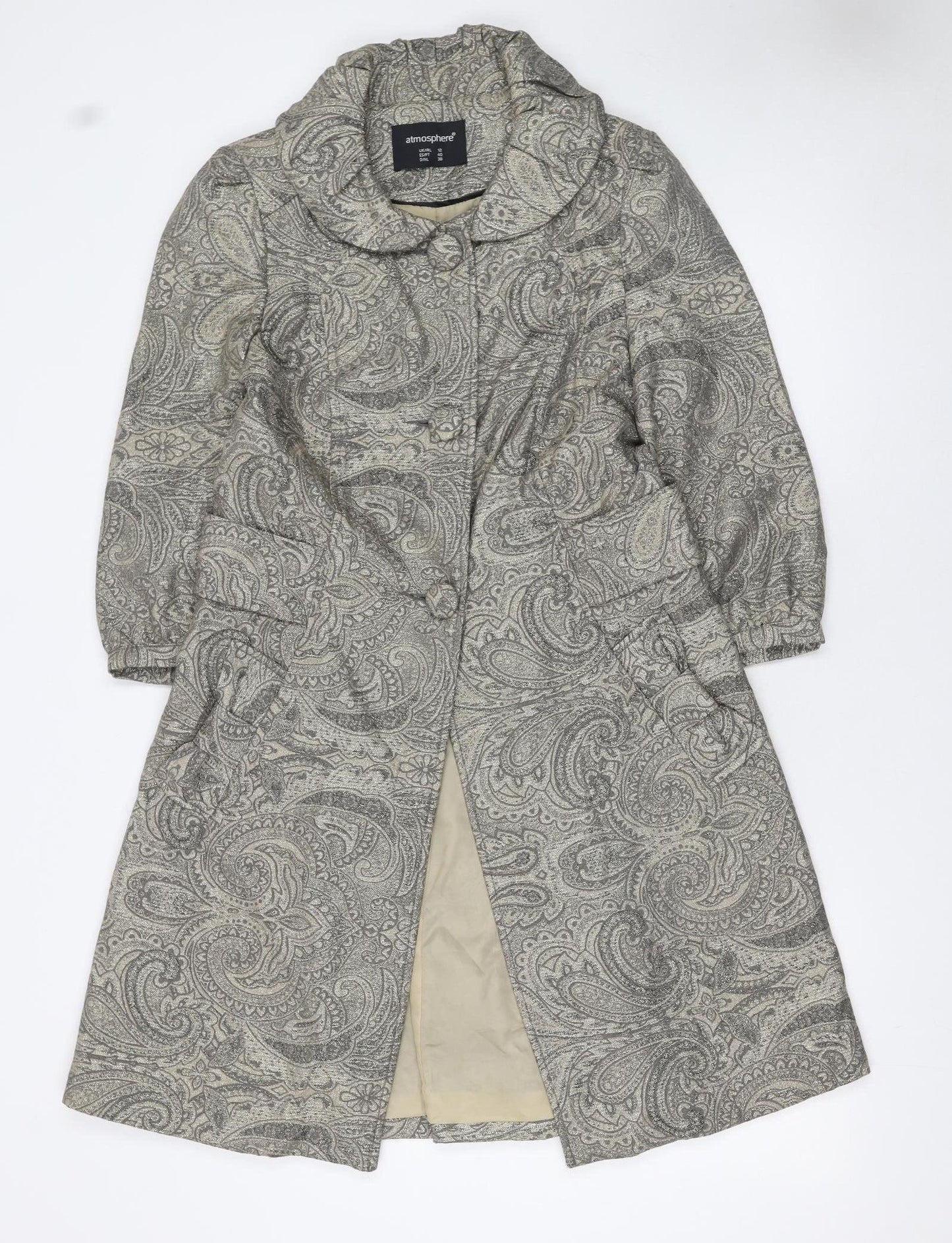 Womens UK Size 12 Atmosphere Grey Trench Coat