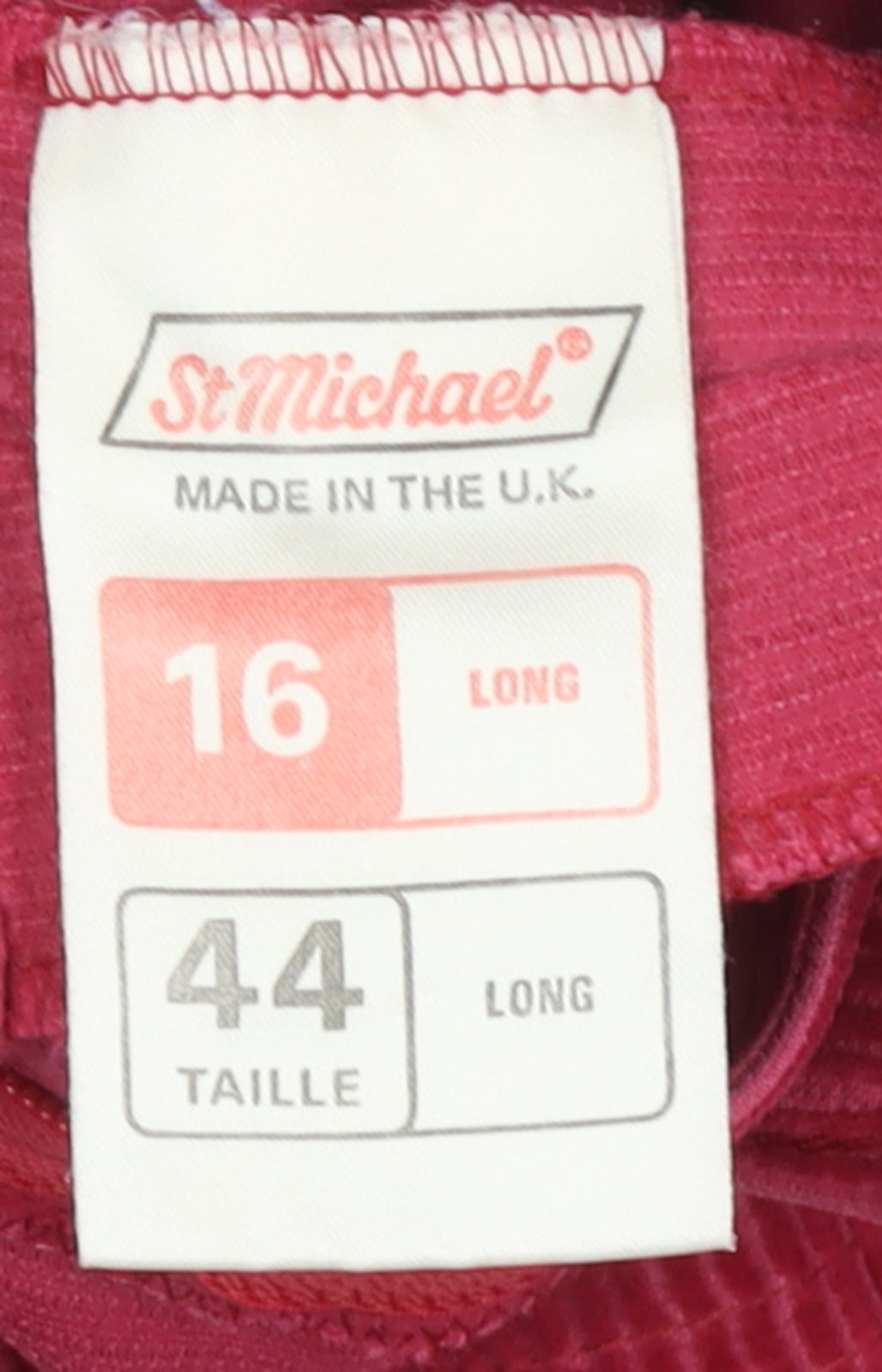 Womens UK Size 16 Marks and Spencer Regular Fit Casual Pink Trousers