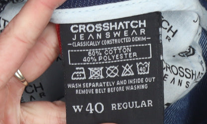 Mens UK Size L Crosshatch Regular Fit Straight Blue Jeans