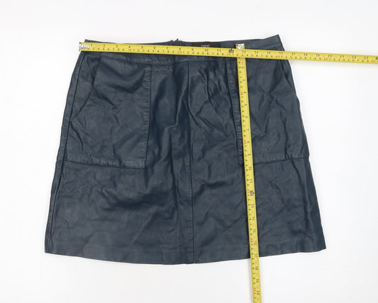 Womens UK Size 12 NEXT A-Line Leather Skirt