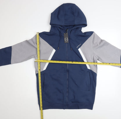 883 Police Men's Blue Grey Full Zip Hoodie Size M Cotton Blend