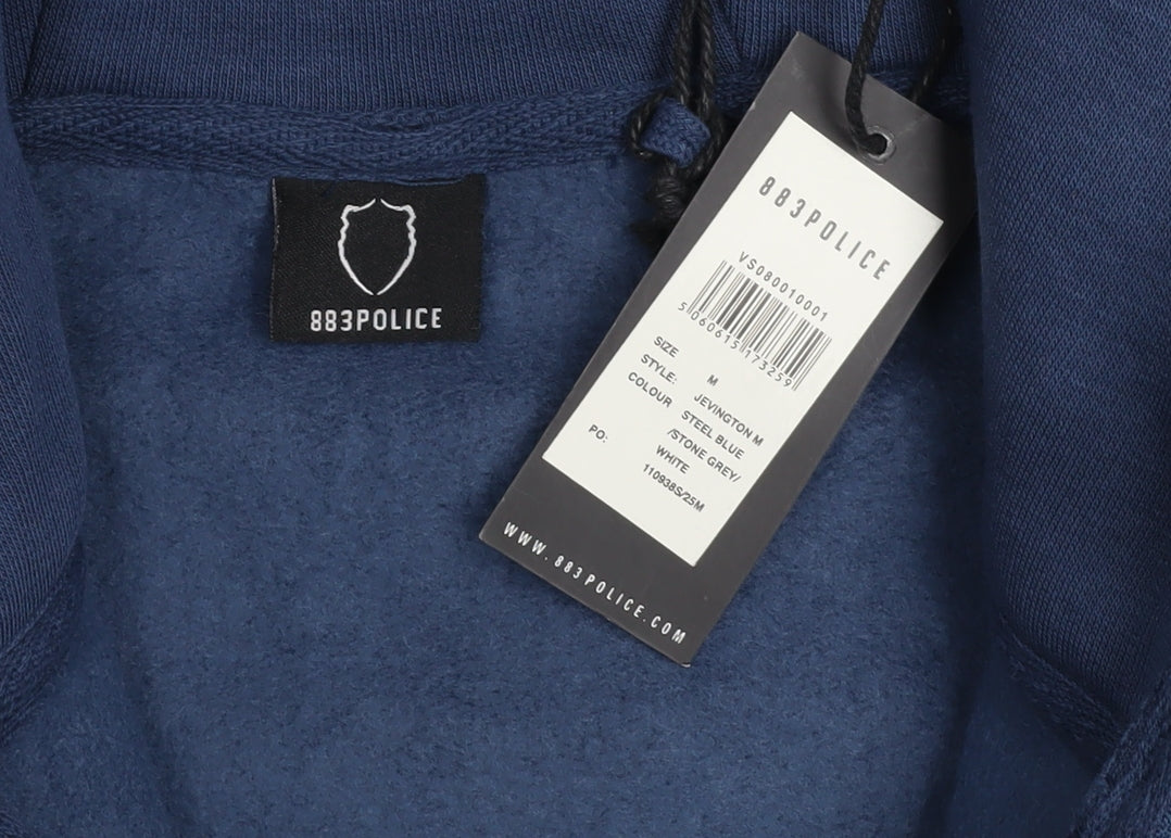 883 Police Men's Blue Grey Full Zip Hoodie Size M Cotton Blend