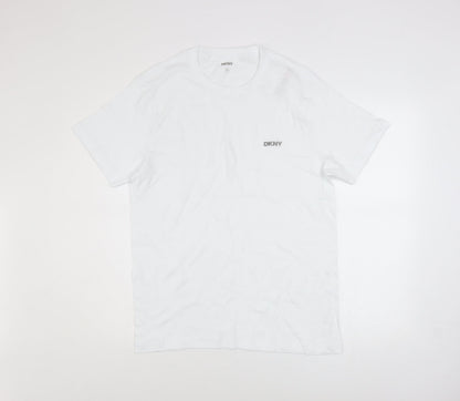 Mens UK Size M DKNY White  T-Shirt