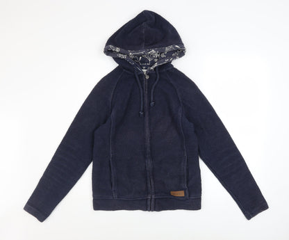 Womens UK Size 8 Weird Fish Blue Full Zip Hoodie