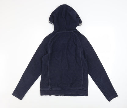 Womens UK Size 8 Weird Fish Blue Full Zip Hoodie