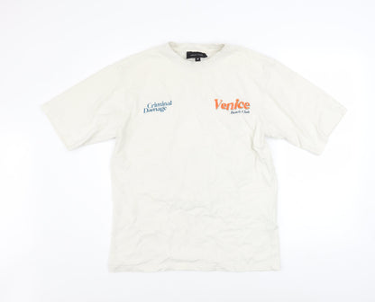Mens UK Size M Criminal Damage White  T-Shirt