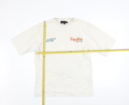 Mens UK Size M Criminal Damage White  T-Shirt