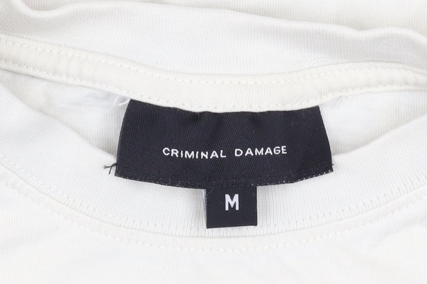Mens UK Size M Criminal Damage White  T-Shirt