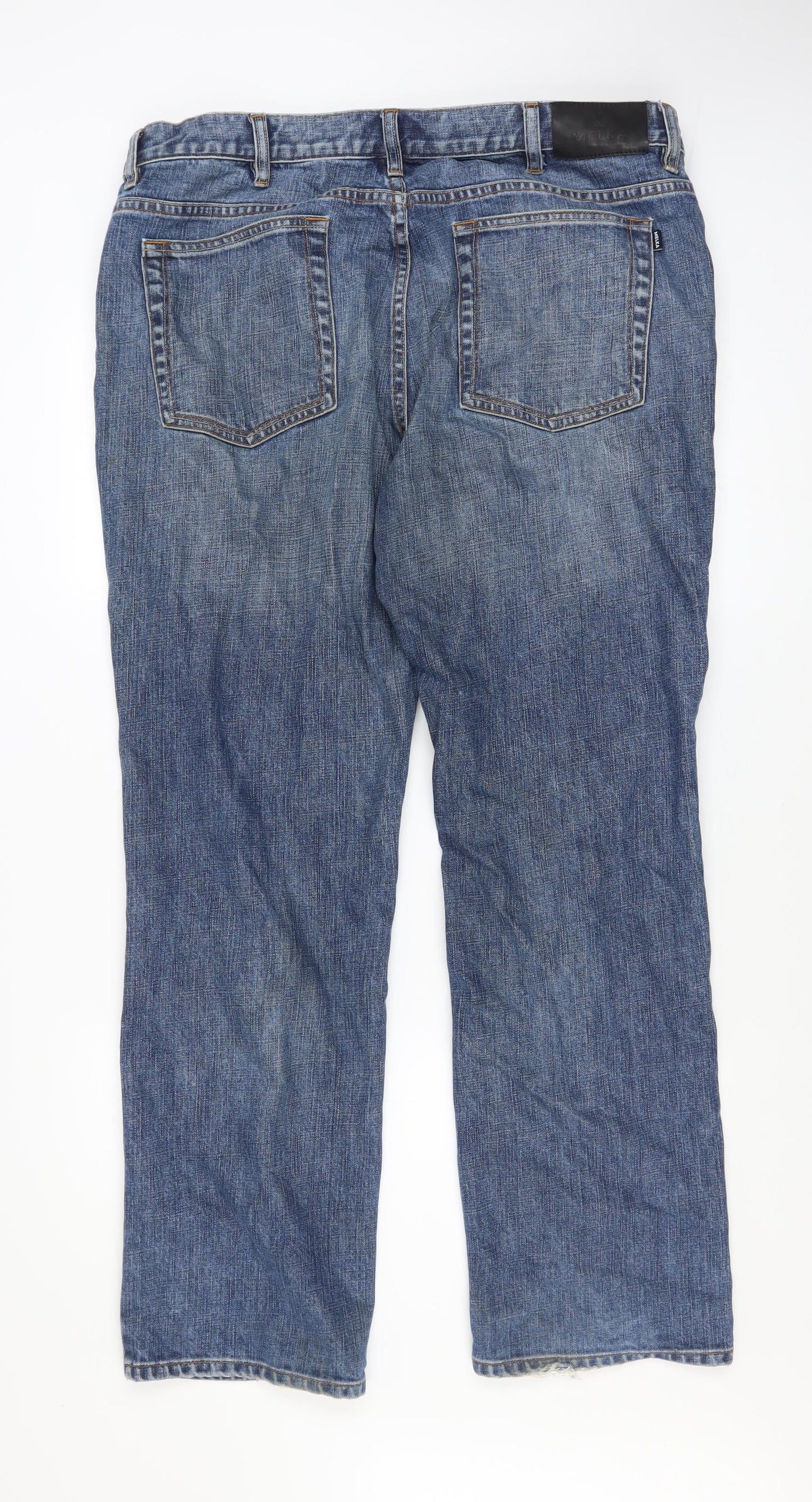 Mens UK Size L Melka Regular Fit Straight Blue Jeans