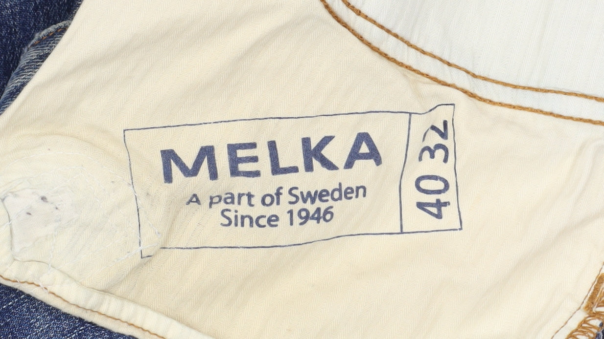 Mens UK Size L Melka Regular Fit Straight Blue Jeans