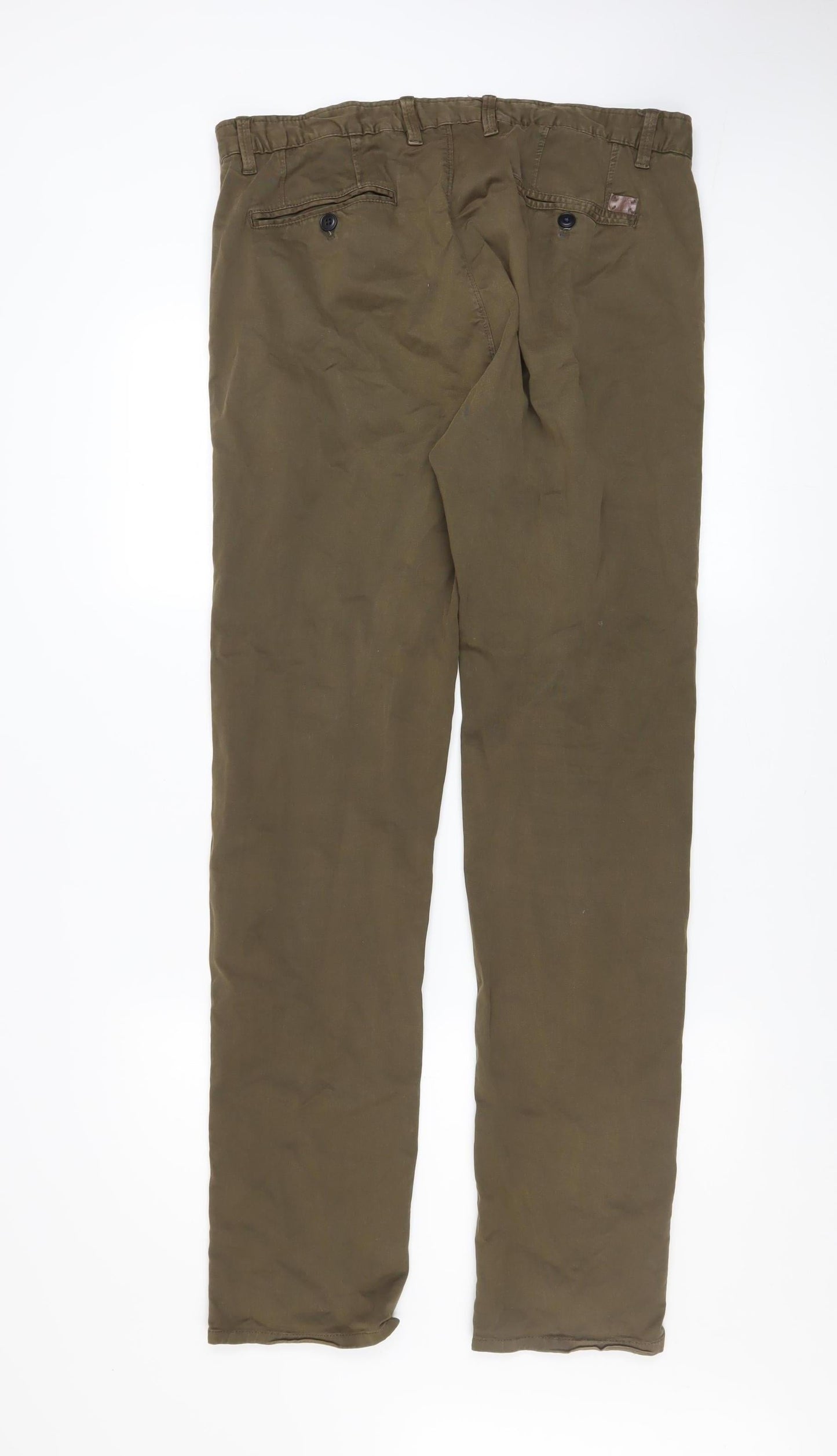 Mens UK Size L Zara Man Regular Fit Chino Brown Trousers