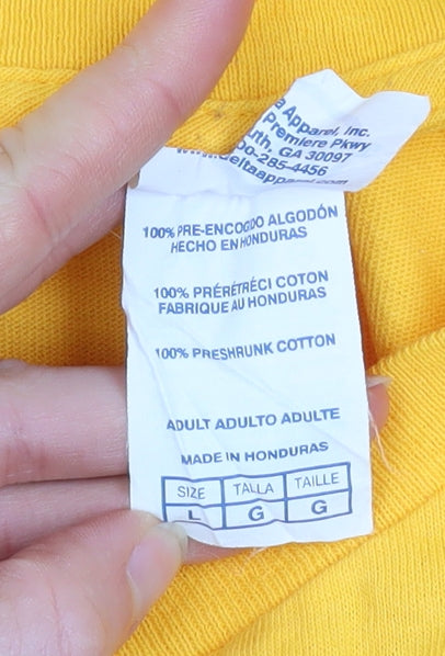 Mens UK Size L Delta Yellow  T-Shirt