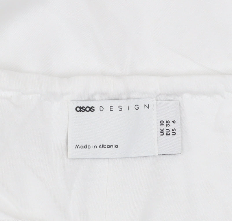 ASOS DESIGN Women’s White Cotton Midi Slip Dress Size 10