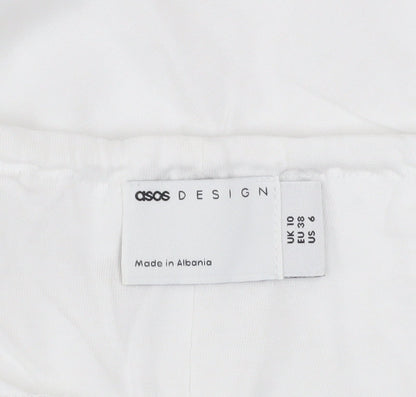 ASOS DESIGN Women’s White Cotton Midi Slip Dress Size 10