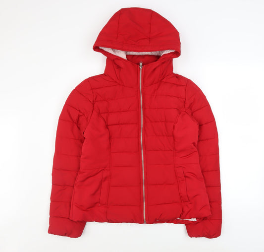 Womens UK Size L Hollister Red Puffer Jacket
