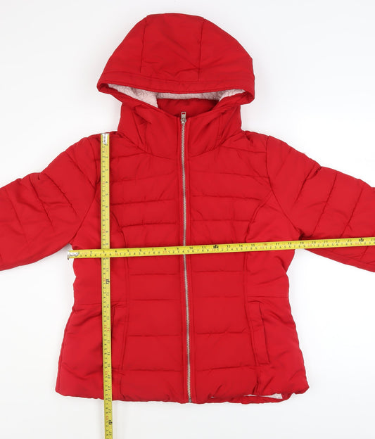 Womens UK Size L Hollister Red Puffer Jacket