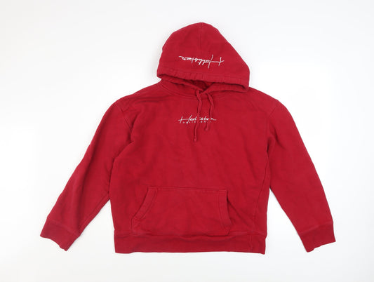 Womens UK Size M Hollister Red Pullover Hoodie