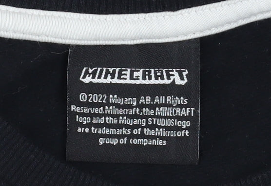 Matalan Boys Black Minecraft Creeper Pullover Sweatshirt 10 Years