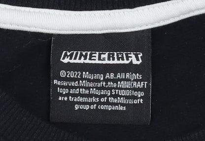 Matalan Boys Black Minecraft Creeper Pullover Sweatshirt 10 Years