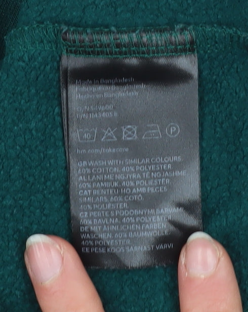 Womens UK Size 12 H&M Green Pullover Sweatshirt