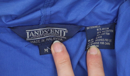 Mens UK Size M Lands' End Blue Anorak Coat