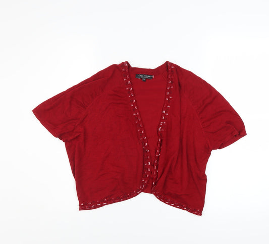 Womens UK Size 16 Debenhams Red Shrug Jumper