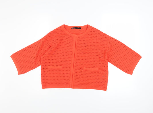 Womens UK Size 10 Karen Millen Orange Cardigan Jumper