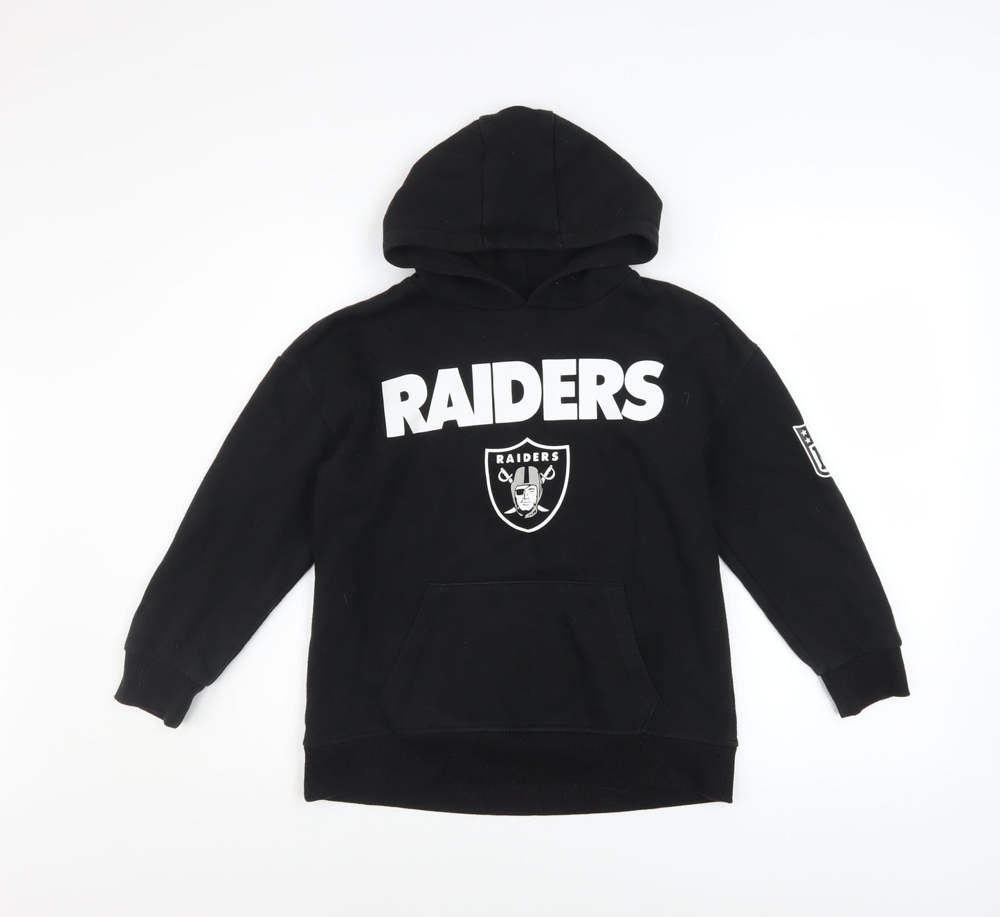 Boys UK Size 9-10 Years NFL Team Apparel Black Pullover Hoodie