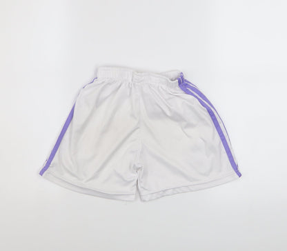 Adidas Boys White Football Shorts Size 128 Real Madrid Athletic Style