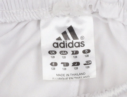 Adidas Boys White Football Shorts Size 128 Real Madrid Athletic Style