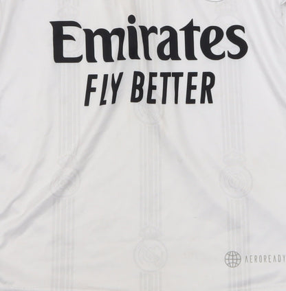 Adidas Boys White Real Madrid Football Polo Jersey 8 Years Athletic Fit
