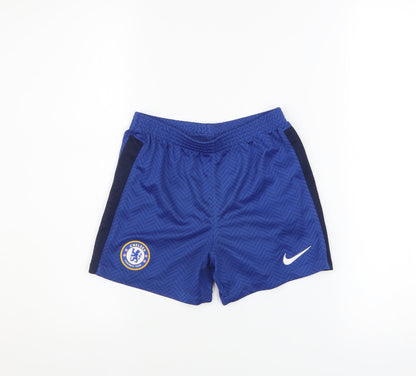 Nike Boys Blue Chelsea Football Club L Sports Shorts Polyester