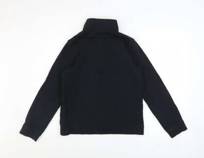 Nike Boys Black L 1/2 Zip Pullover Sweatshirt Cotton Blend Logo Top