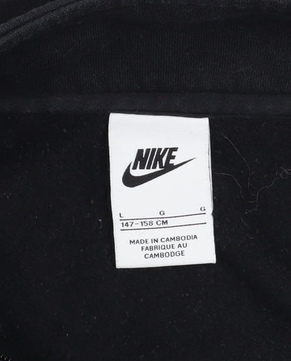 Nike Boys Black L 1/2 Zip Pullover Sweatshirt Cotton Blend Logo Top