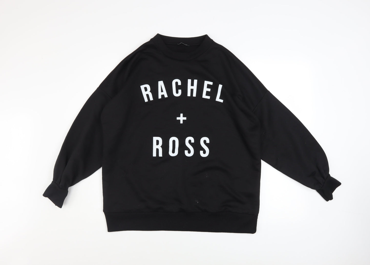 Womens UK Size M Boohoo Black Pullover Sweatshirt