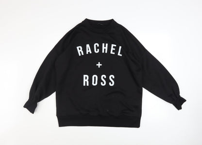 Womens UK Size M Boohoo Black Pullover Sweatshirt