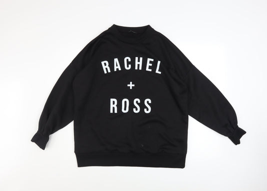 Womens UK Size M Boohoo Black Pullover Sweatshirt