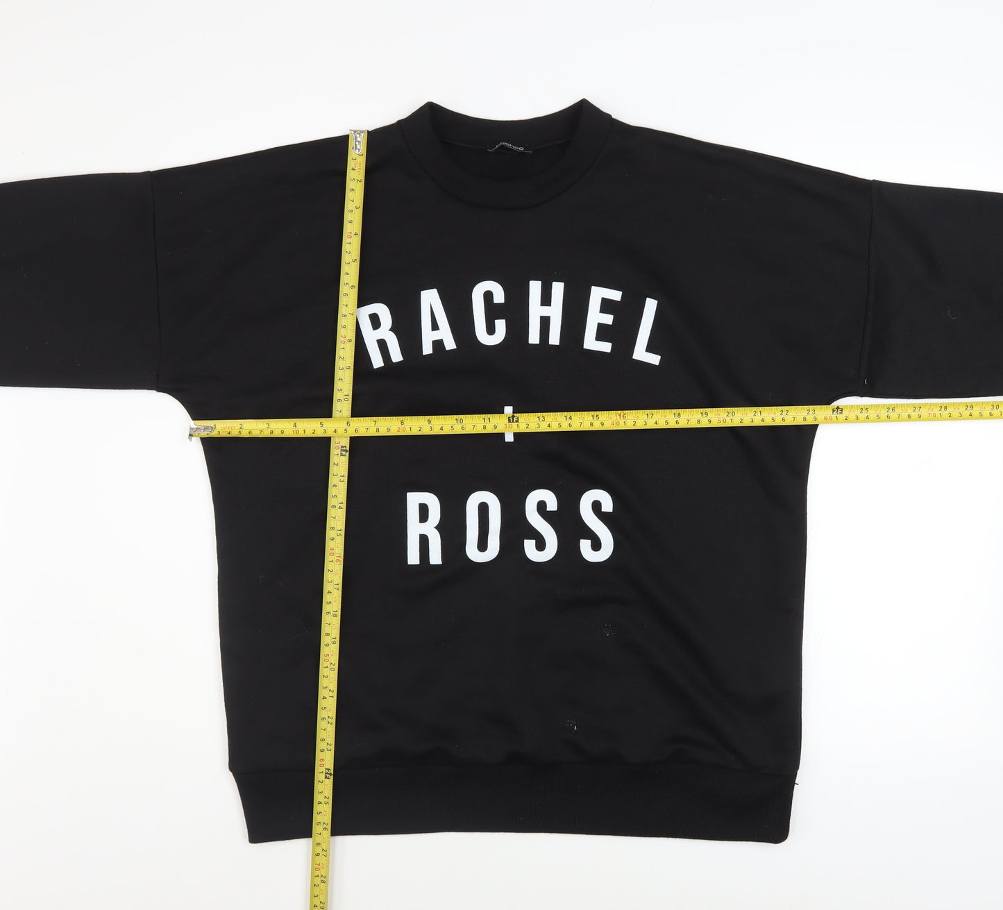 Womens UK Size M Boohoo Black Pullover Sweatshirt