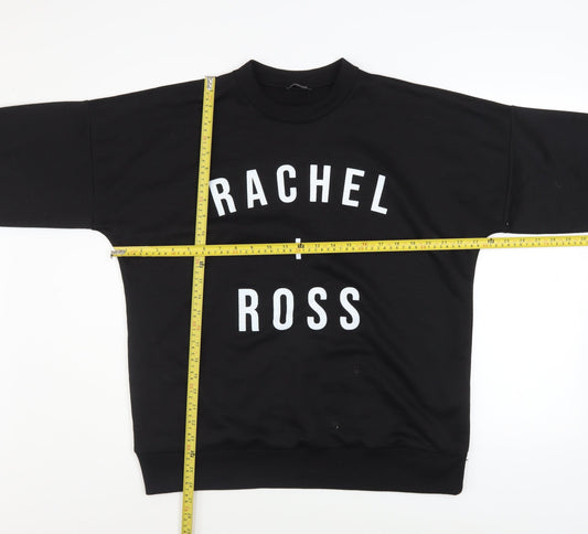 Womens UK Size M Boohoo Black Pullover Sweatshirt