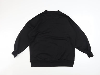 Womens UK Size M Boohoo Black Pullover Sweatshirt